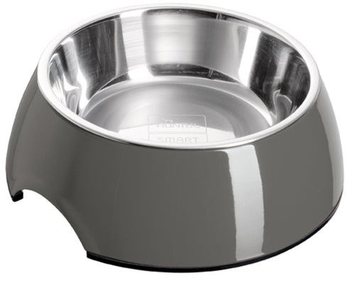 Tails Melamine / Stainless Steel Pet Bowl Black - Large