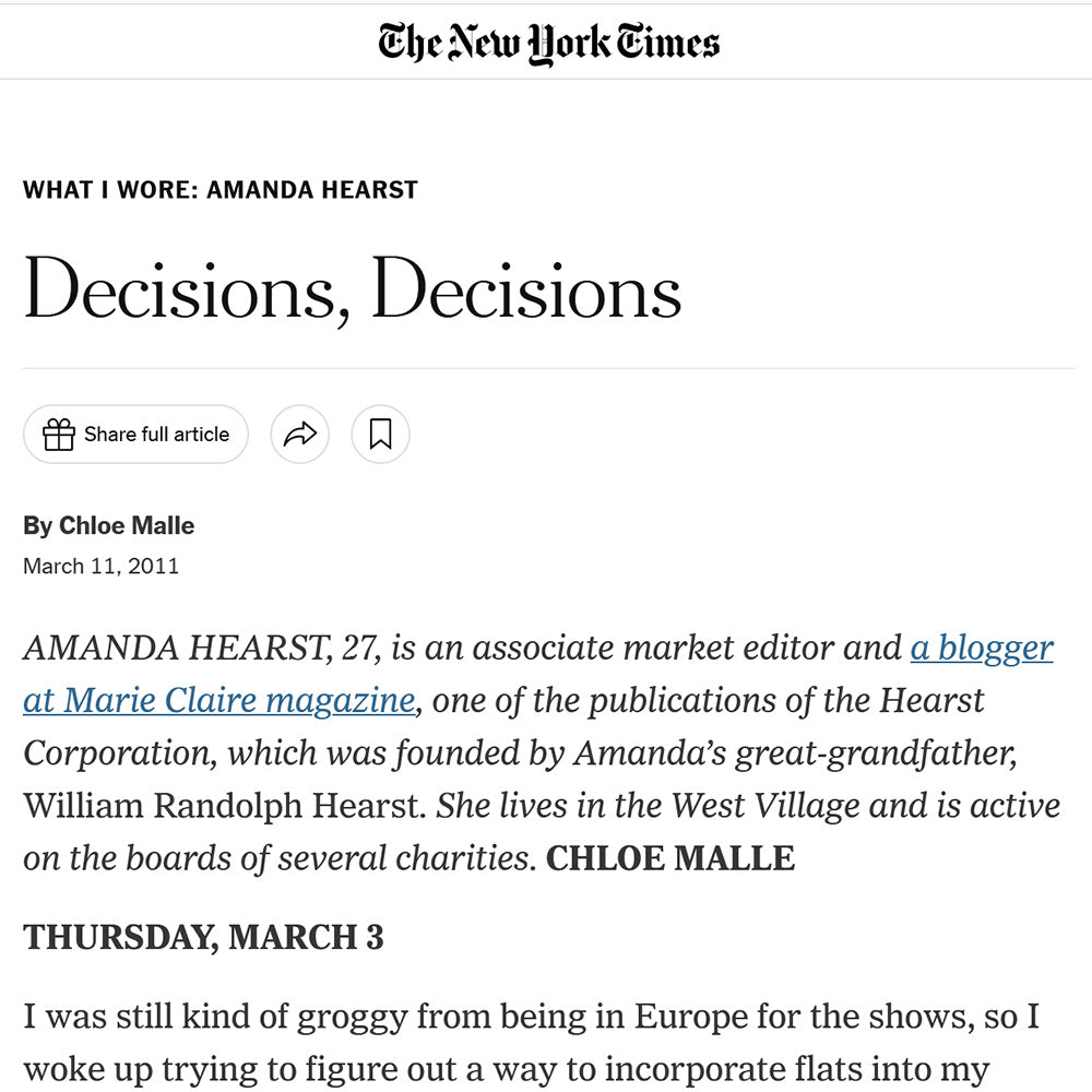 Amanda Hearst Writes "Decisions, Decisions"  while Mentioning CS Red Parka in The NYTimes.com