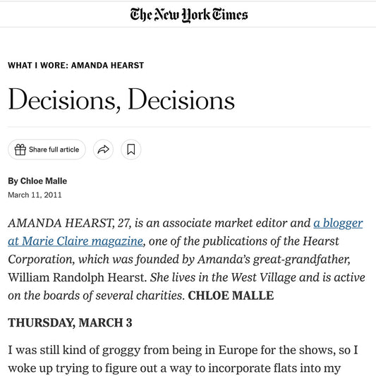 Amanda Hearst Writes "Decisions, Decisions"  while Mentioning CS Red Parka in The NYTimes.com