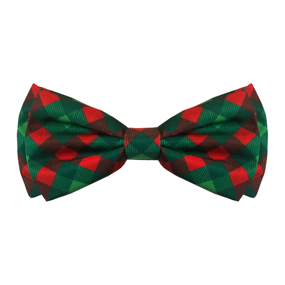 Christmas - Scottish Check  - Dog Bow tie