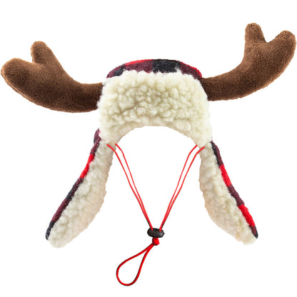 Buffalo Holiday Antler - Dog Headband - Holiday Dog Hat