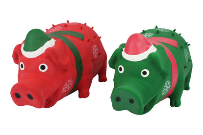 Christmas - Latex Pig - Dog Toy - 2 color option