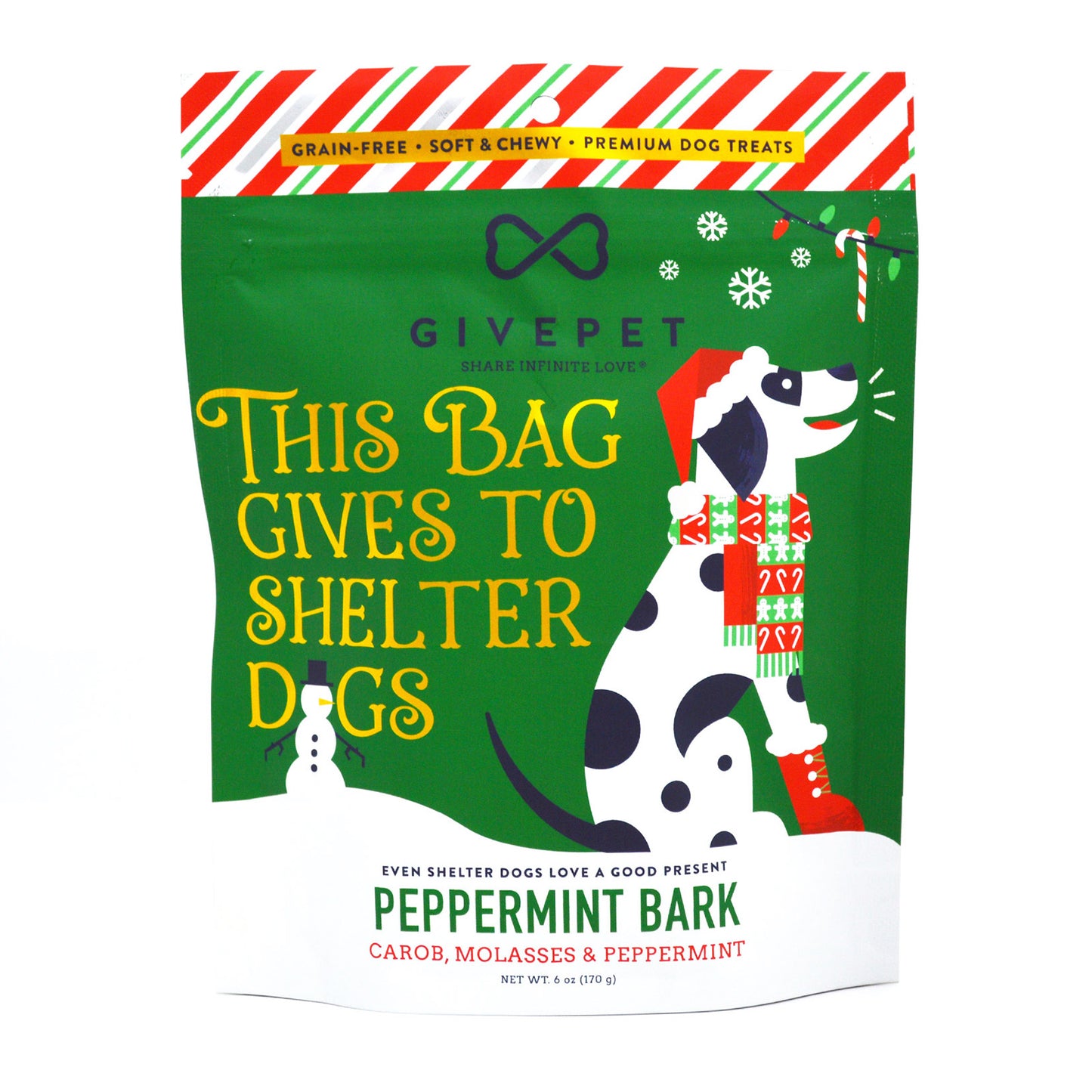 Christmas - Holiday Dog Treats Peppermint Bark 6 Oz.