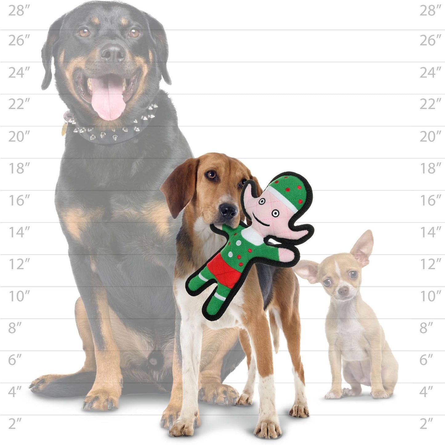 Christmas - Holiday Durable Chew Dog Toys - Elf - 2 Sizes