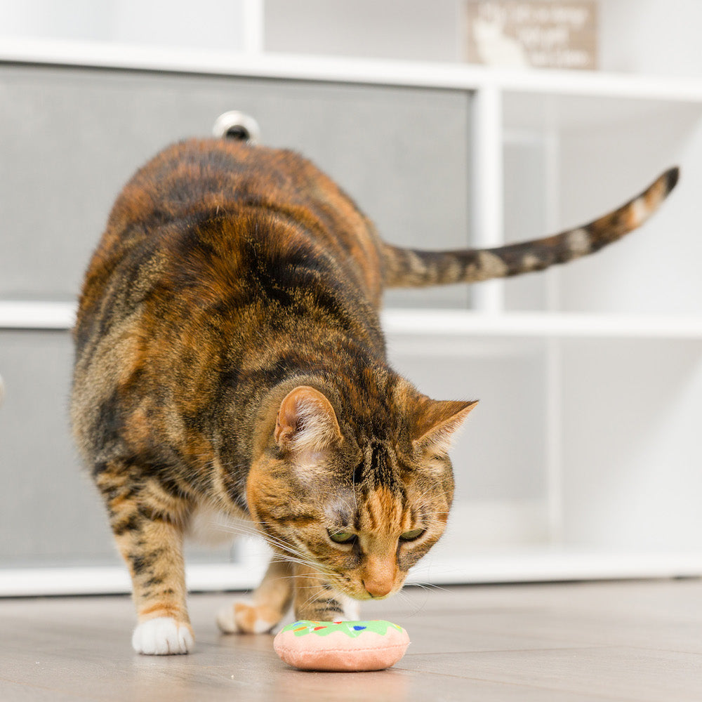 Cat Toy - Lit Donut & Peppermint Candy 2pk Plush