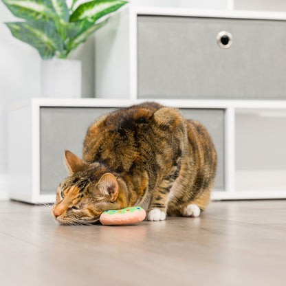 Cat Toy - Lit Donut & Peppermint Candy 2pk Plush