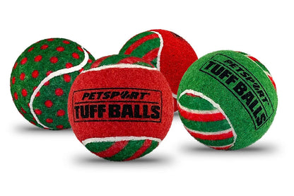 Christmas - Mini - Holiday 1.8" Jr Tuff Ball Squeak 4pk