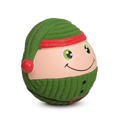 Christmas - Holiday Eli Elf Ruff-Tex Latex Ball - Dog Toy - 2 Sizes