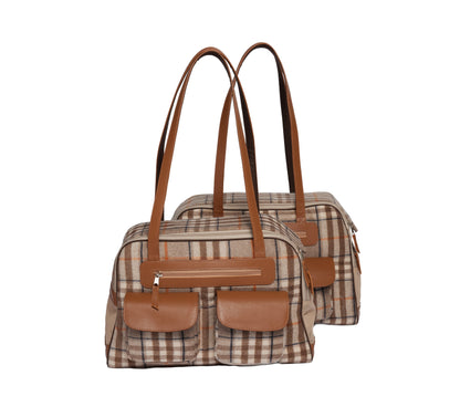 Dog Carrier - Winter - Cashmere Dog Carrier - Beige Plaid