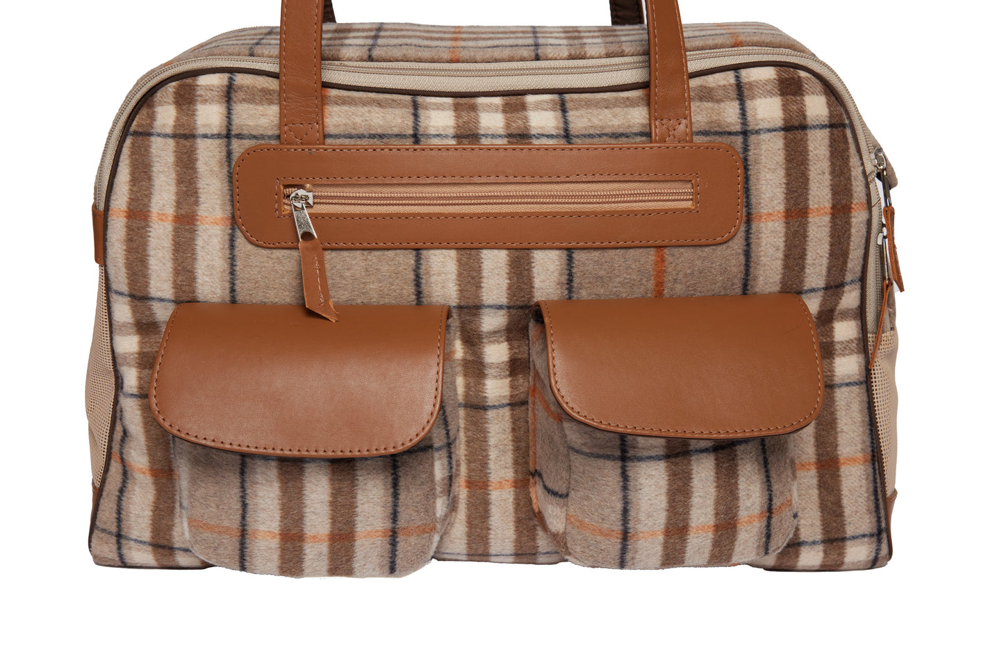 Dog Carrier - Winter - Cashmere Dog Carrier - Beige Plaid