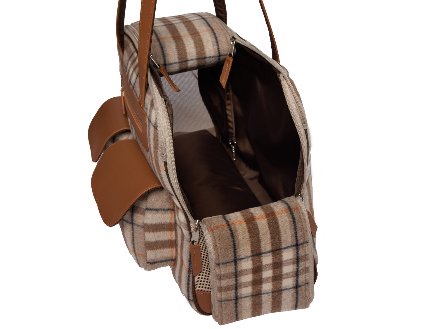 Dog Carrier - Winter - Cashmere Dog Carrier - Beige Plaid