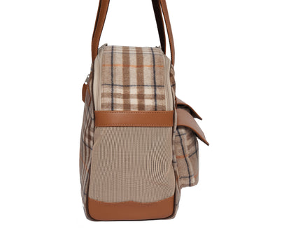 Dog Carrier - Winter - Cashmere Dog Carrier - Beige Plaid