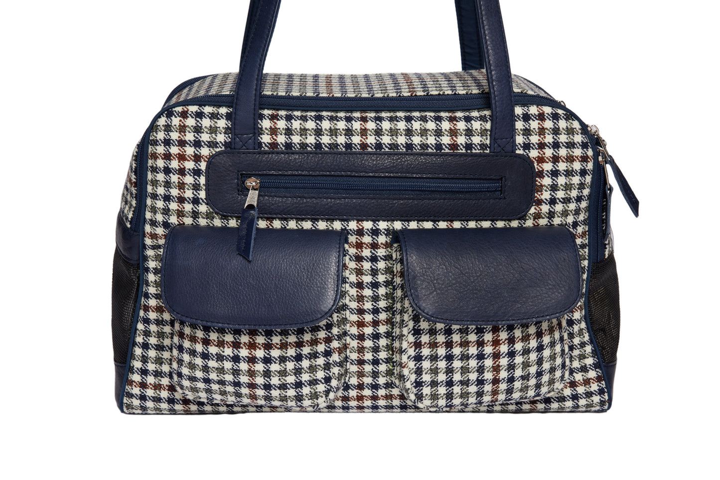 Dog Carrier - Winter - Blue, Brown & Green Wool Plaid