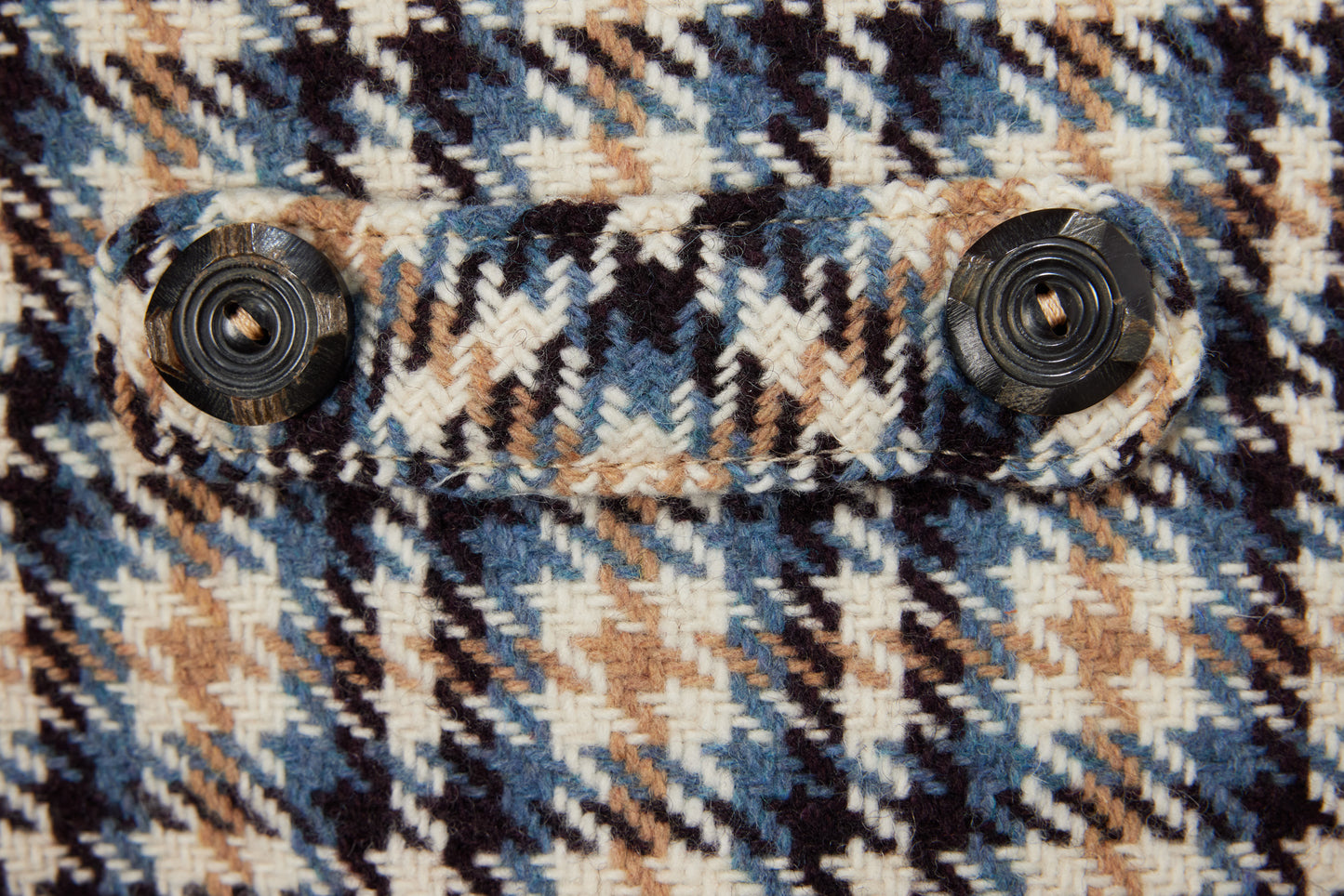 Couture Wool Coat - Blue, Beige & Black Plaid