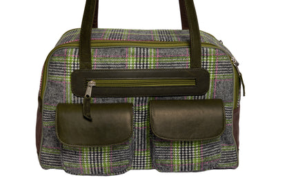 Dog Carrier - Winter - Cashmere Dog Carrier - Gray & Green Wool Plaid