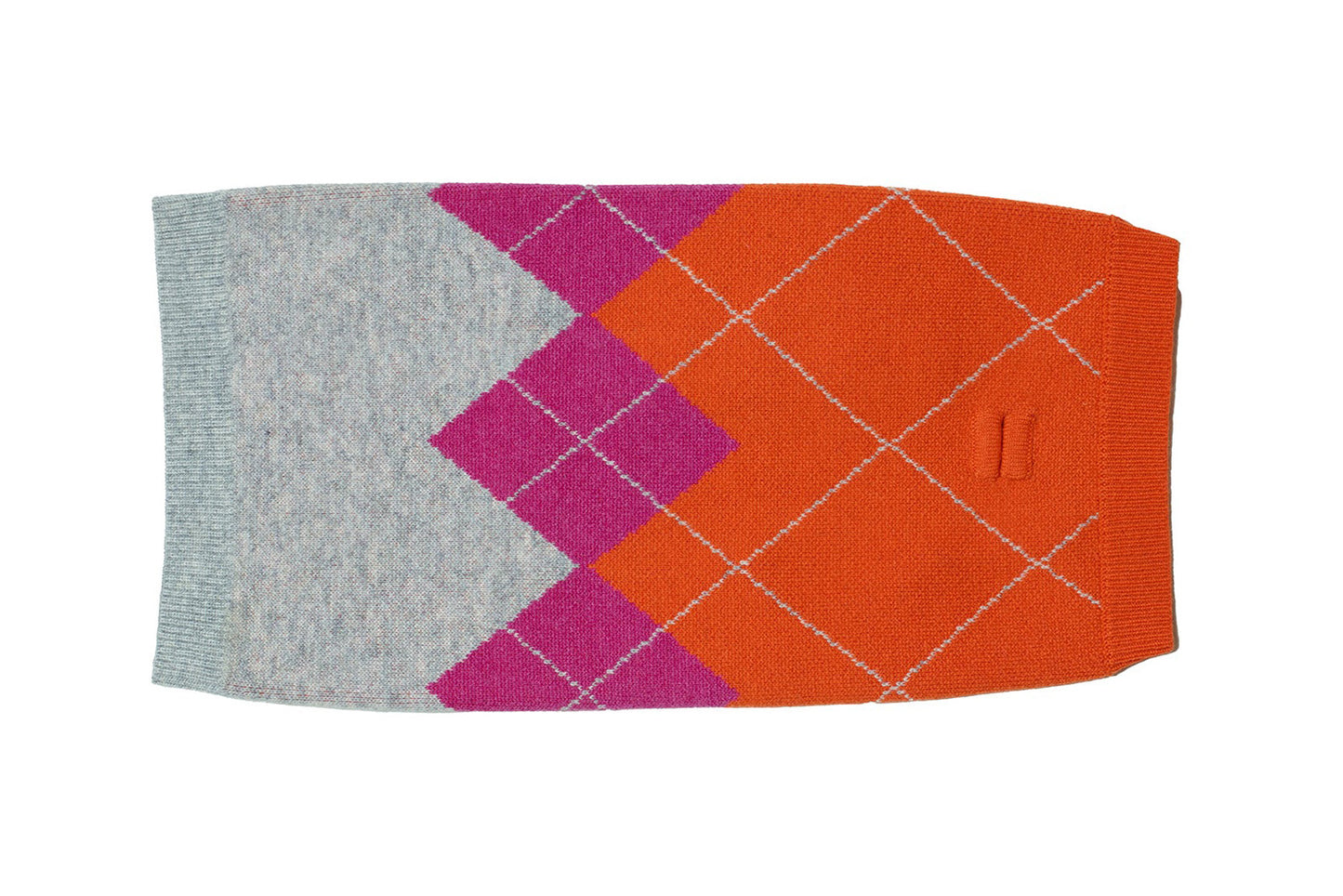 Dog Sweater - Argyle Dog Sweater - Orange/Pink