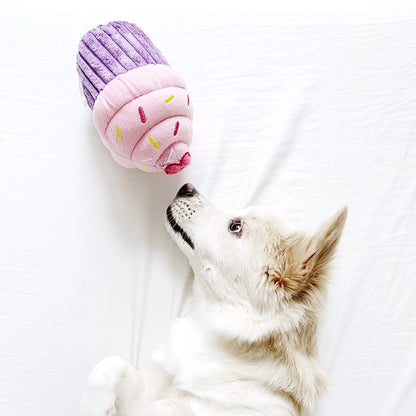 Pink & Blue Happy Birthday Cupcake - Dog Toy