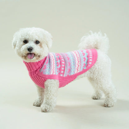 Dog Sweater - Bubble Gum Alpaca Dog Sweater