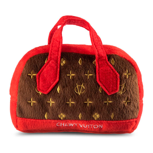 Chewy Vuitton Bag w/Red Trim - Dog Toy - 2 Sizes