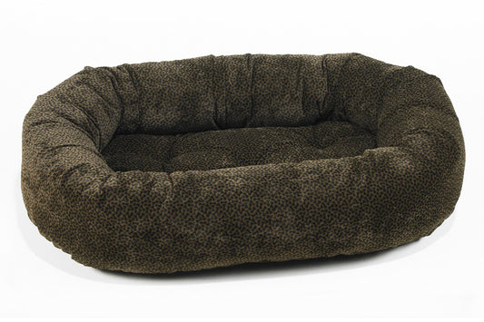 Microvelvet - Donut Bed - Chocolate Bones - Dog Bed