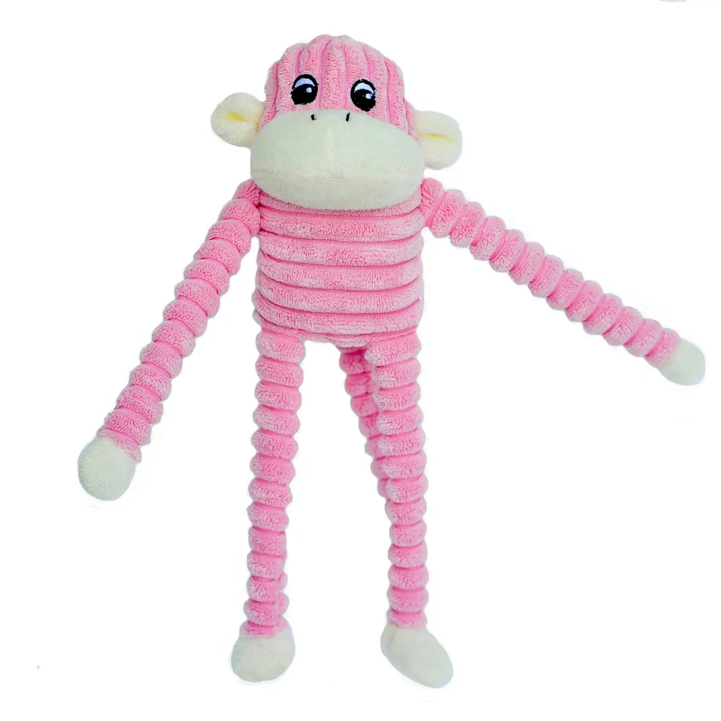 Mini - Pink or Purple Crinkle Monkey -  Dog Toy