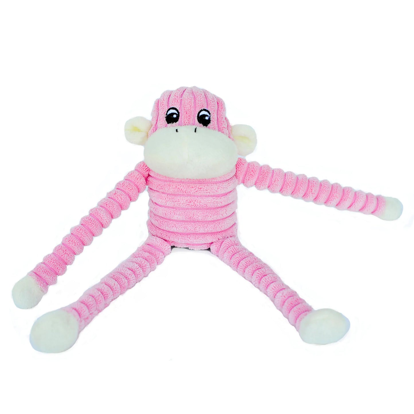 Mini - Pink or Purple Crinkle Monkey -  Dog Toy