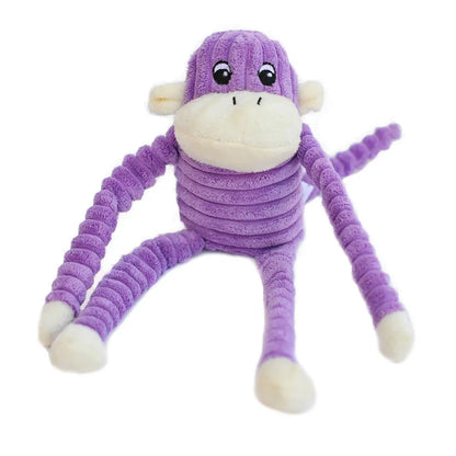 Mini - Pink or Purple Crinkle Monkey -  Dog Toy