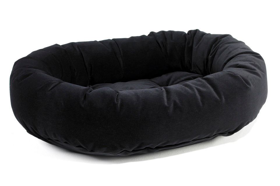 Microvelvet - Ebony Dog Bed - Donut Bed