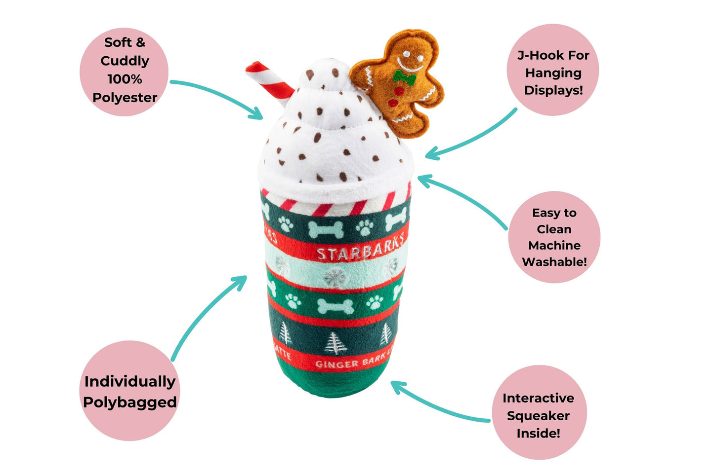 Christmas - Starbarks Ginger Bark Latte - Dog Toy