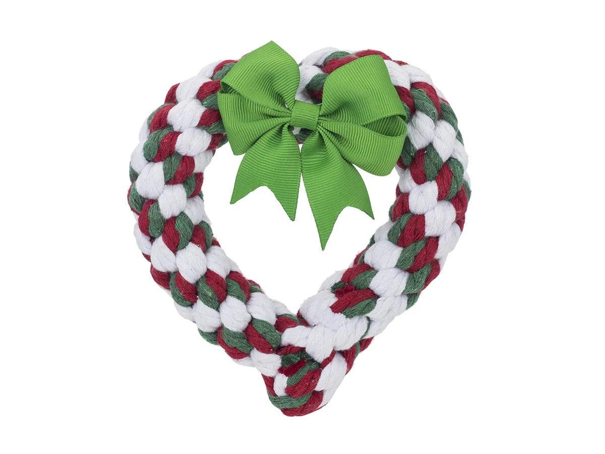 Christmas - Holiday Heart - Rope Dog Toy