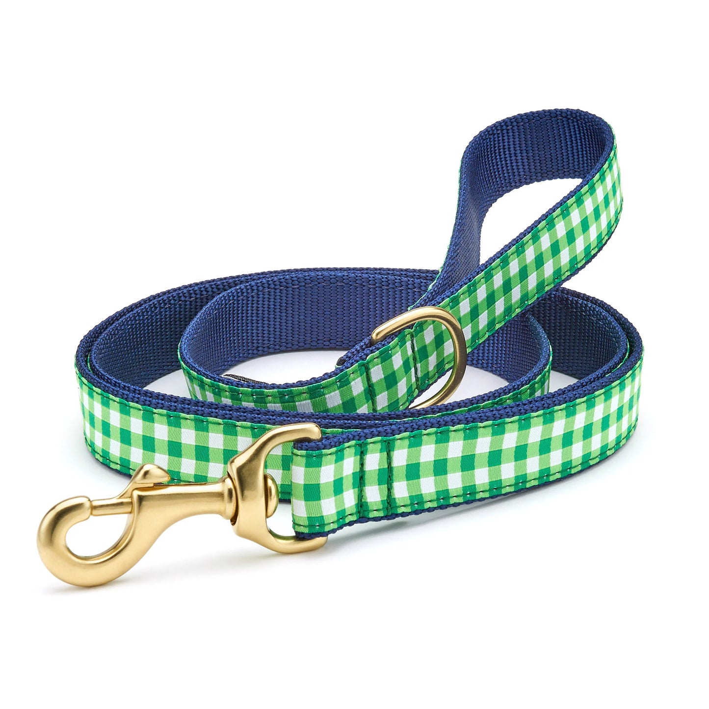 Gingham Green Dog Leads