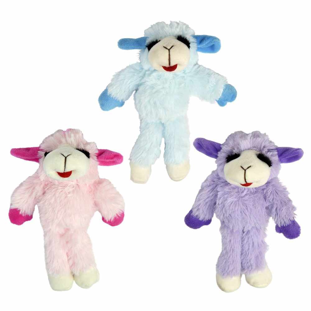 Floppy Lamb Chop Plush Dog Toy Assorted Colors - 2 Sizes