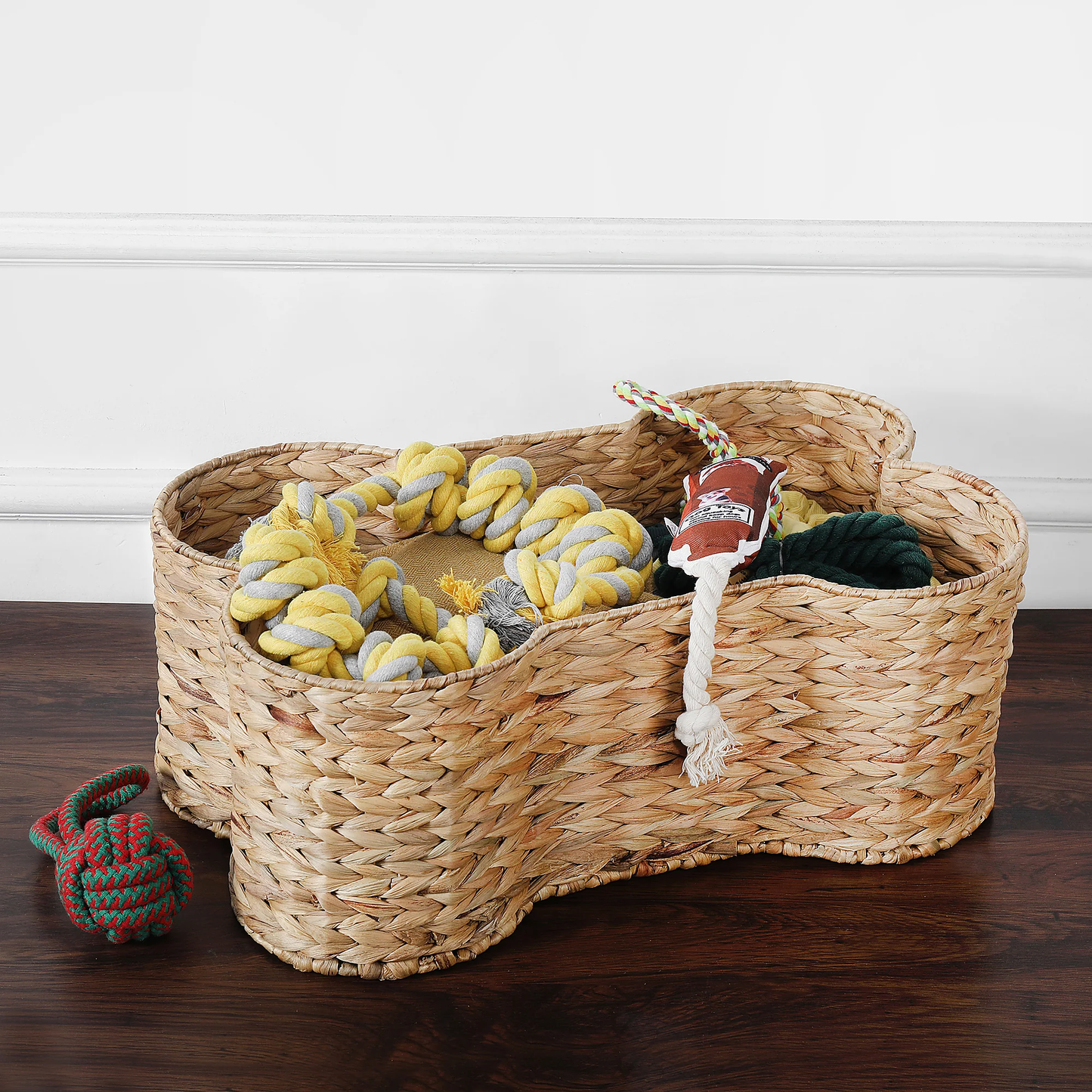 Bin - Dog Basket Toy Bin Bone Shape - Three Sizes