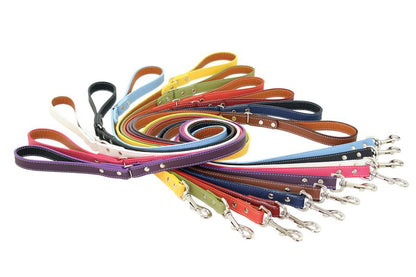 Auburn Dog Lead - Soft Leather - 11 Color Options - 4Ft, 5Ft & 6Ft