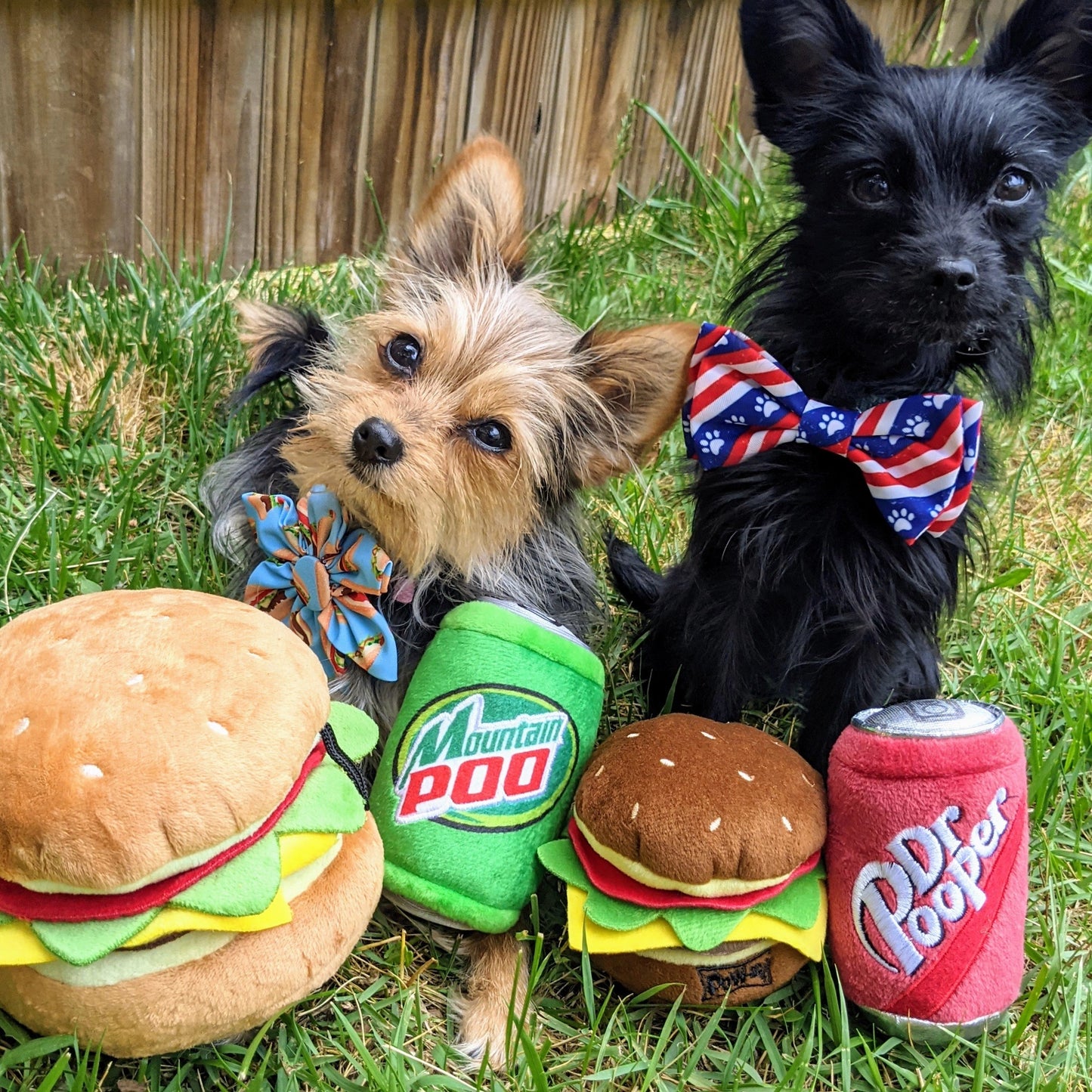 Hamburger Toy - Plush Toy - Squeaker Toy - 2 sizes