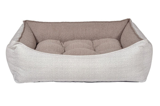 Lounger - Scoop Bed - Taupe Herringbone