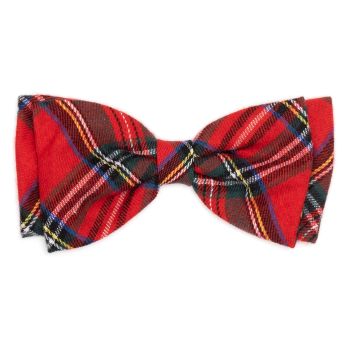 Christmas - Red Plaid III - Dog Bow tie